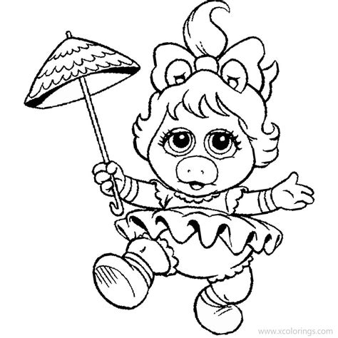 Muppet Babies Baby Miss Piggy Coloring Pages Free Printable Coloring