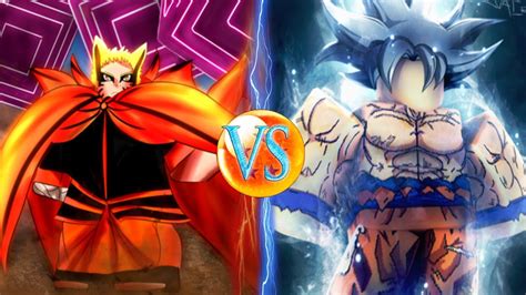 Goku Mui Vs Naruto Beast Roblox Anime Dimensions Youtube