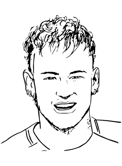Neymar Drawing Coloring Page - Free Printable Coloring Pages