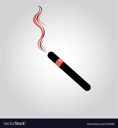 Cigar With Smoke On A White Background Royalty Free Vector