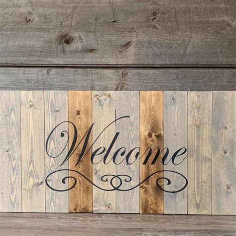 Welcome Sign Large Wood Welcome Sign Farmhouse Welcome Etsy Cottage
