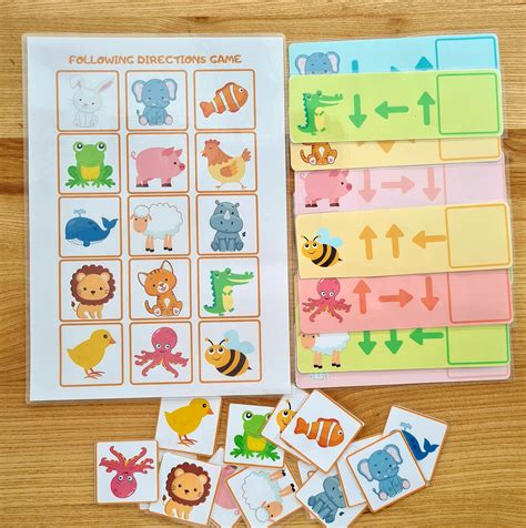 Following Directions Game Printable Game For Toddlers Etsy España