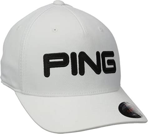 Ping Mens Tour Structured Mens Hat Whiteblack Sm