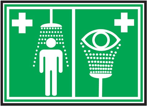 Safety Sign First Aid Emergency Shower And Eye Wash 10 X 14 Each