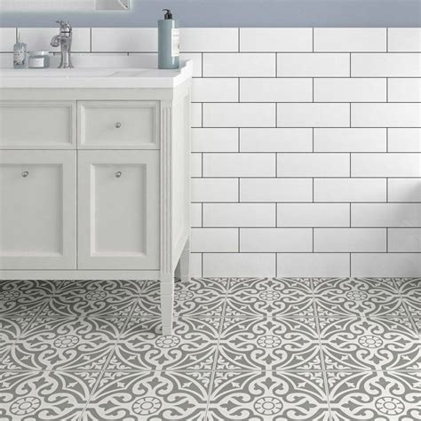 Patterned Hadrian Grey 33cm X 33cm Wall And Floor Tile Crocatile