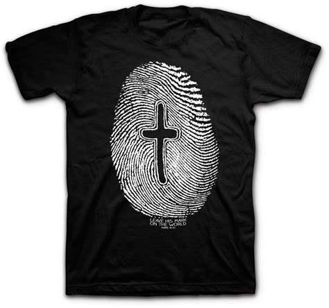 Mens Christian T Shirt Fingerprint By Kerusso Brand New 2017 New Mens T
