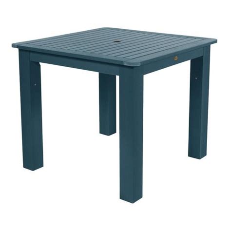 Synthetic teak outdoor restaurant dining table top with umbrella hole. highwood - Square Outdoor Counter Table 42-in W x 42-in L ...