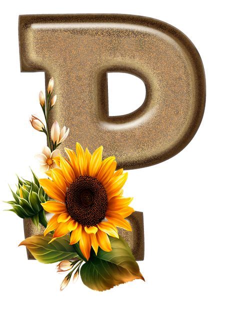 Alfabeto Florido Girassol Png Sunflower Art Print Decorative Letters