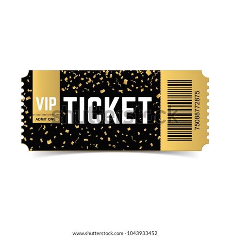 Golden Vector Vip Ticket Realistic 3d Stock Vector Royalty Free