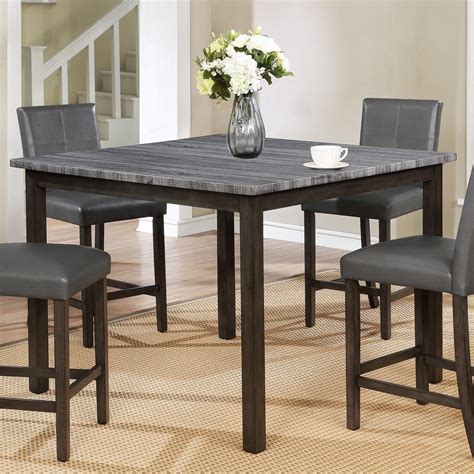 Crown Mark Pompei Two Tone Counter Height Dining Table With Weathered