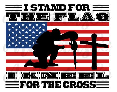 I Stand For The Flag I Kneel For The Cross T Shirt Patriotic Etsy