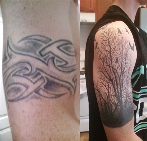 Before And After Tribal Cover Up By James Vb Ink Virginia Beach Va