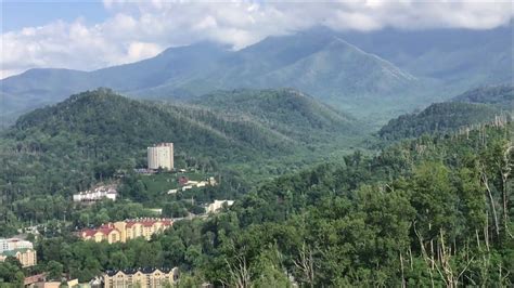 Overlooking The City Of Gatlinburg Tennessee A City In The Mountains