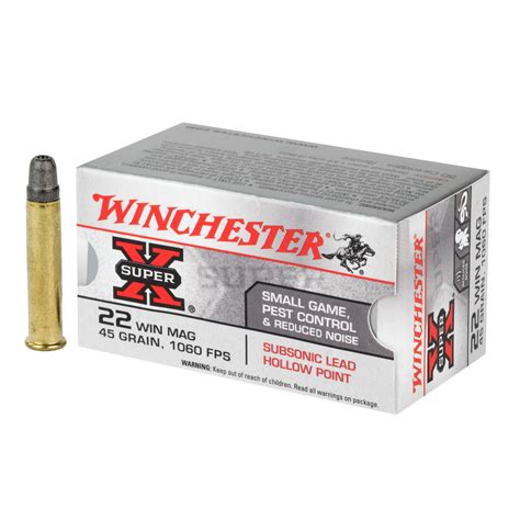 Winchester Super X 22 Winchester Magnum Rimfire Wmr Subsonic 45gr