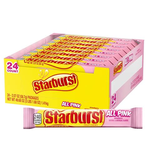 Buy Starburst All Pink Fruit Chews Candy Bulk Pack 207 Oz Pack Of 24