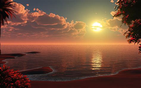 2880x1800 Beautiful Beach Sunset Artwork Macbook Pro Retina Hd 4k Wallpapers Images