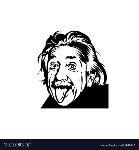 Portrait Albert Einstein Physicist Chemist Vector Image