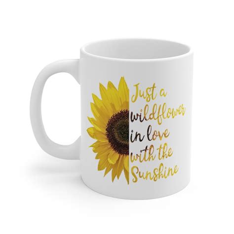 Just A Wildlflower Mug Sunflower Coffee Mug Cute Floral Mug Etsy