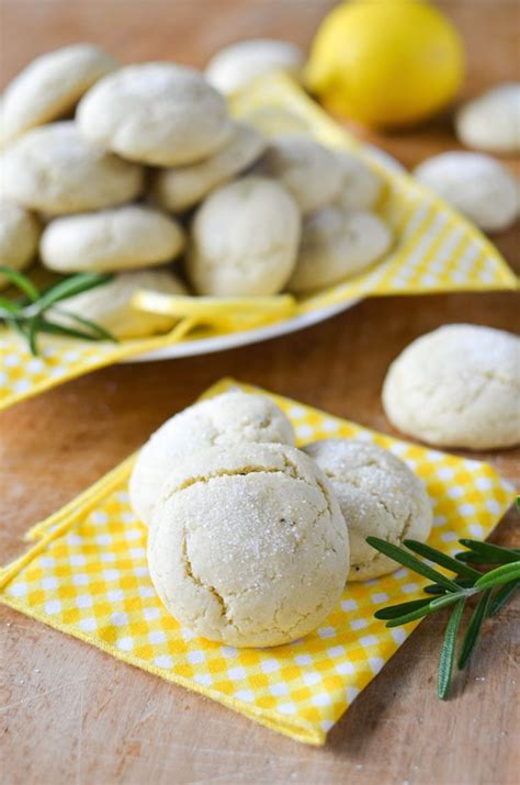 These easy cookies are sweet, tart and melty. Olive Oil Lemon Cookies with Rosemary | Lemon cookies, Rosemary cookies recipe, Dairy free recipes