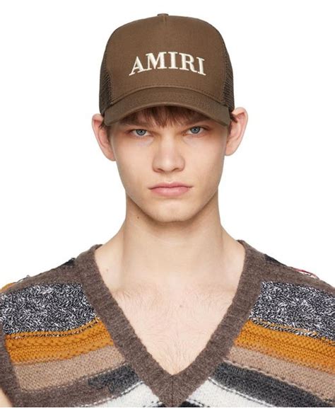 Amiri Brown Trucker Cap In Blue For Men Lyst Uk