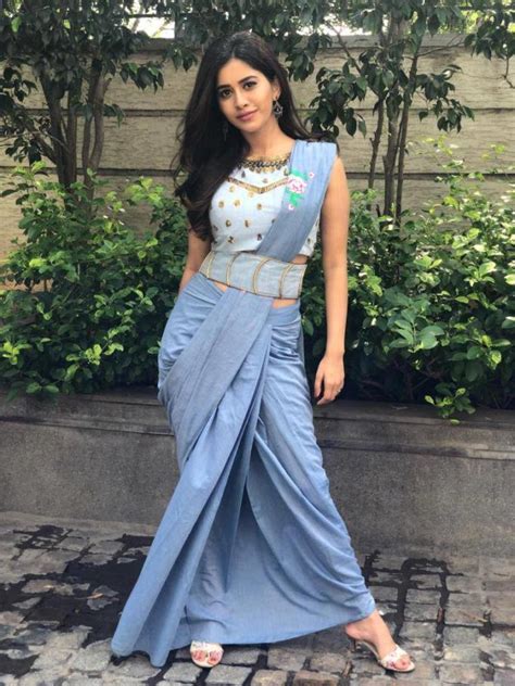 Gorgeous Telugu Actress Nabha Natesh Hot Photo Shoot In Blue Dress