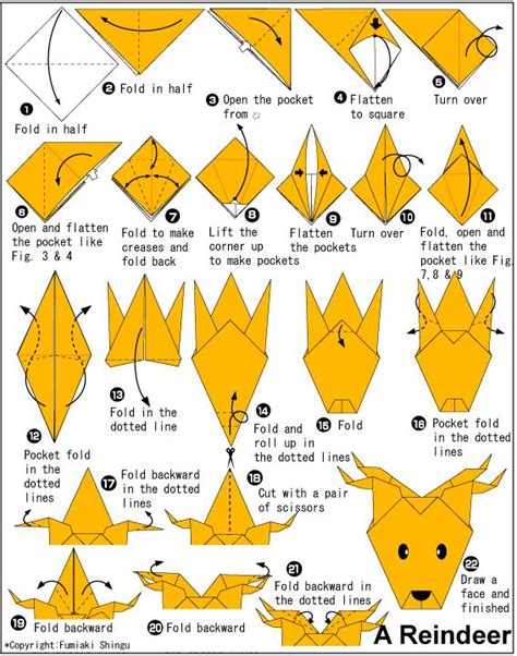 Origami Deer Head Origami Easy Christmas Origami Kids Origami