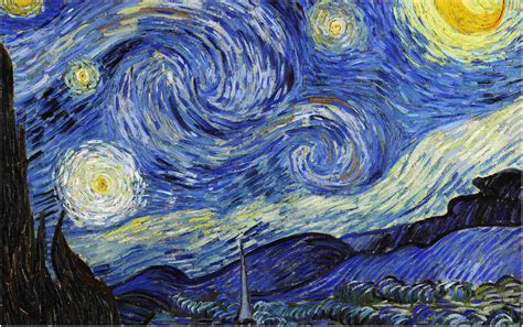 Starry Night Painting Wallpaper Collection Riset