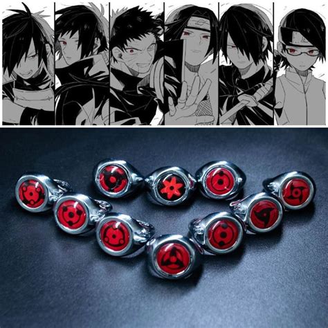 Shari Men Fashion Naruto Ninja Itachi Uchiha Anime Ring Cosplay Rings