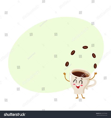 Funny Energetic Espresso Cup Character Juggling Stock Vector Royalty