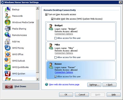 This computer must have remote desktop connection, formerly called the terminal services client, installed. WHS Quicken 2003 « The Office Maven