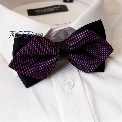 Free Shipping New Purple Black Formal Commercial Bow Tie Male Marriage