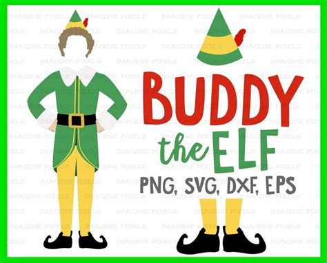 Cute noel illustration, elves with candy cane, holiday cute characters, santa's helpers, , scrapbook. Buddy The Elf Christmas SVG, PNG, DXF, eps Holiday Movie ...