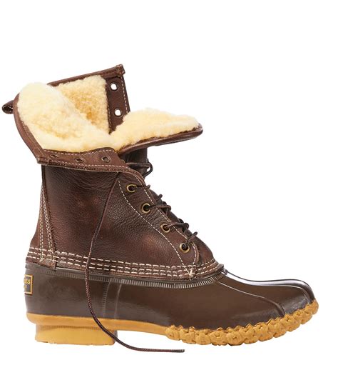 L L Bean 10” Shearling Lined Bean Boots