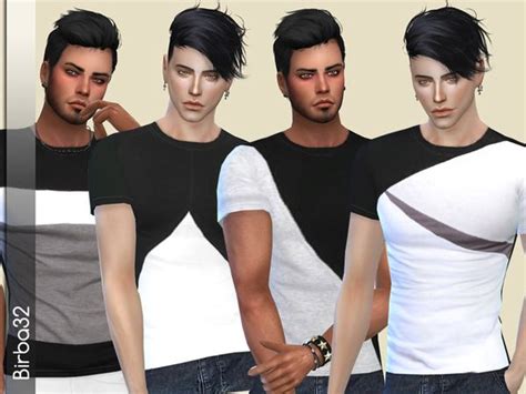 Birba32s Geometric T Shirts Sims 4 Male Clothes Sims 4 Sims