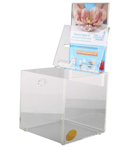 Buy Acrylic Raffle Box With Lock And Sign Holder Charity Donation And