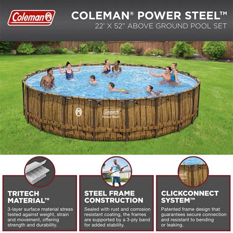 Coleman X Power Steel Swim Vista Series Ii Swimming Pool Set Quad City Pools