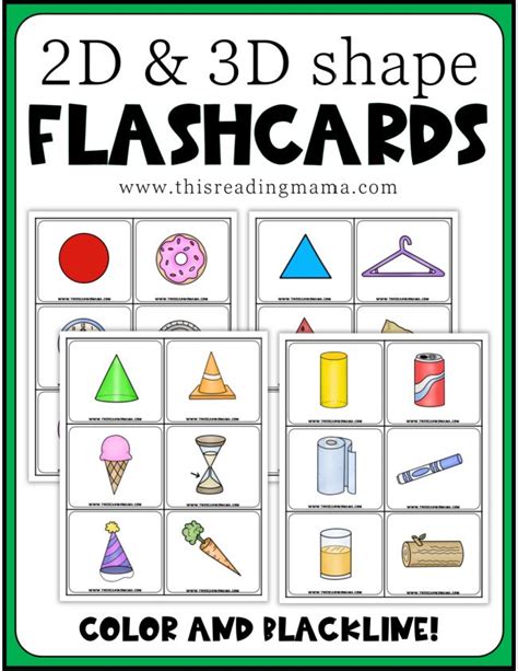 2d And 3d Shape Flashcards This Reading Mama In 2022 Shapes