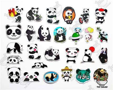 50 Pcs Panda Sticker Pack Panda Ts Panda Etsy