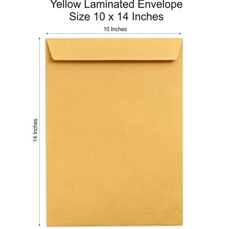 10 X 14 Yellow Laminated Envelopes 100 Gsm For Legala4letter Size