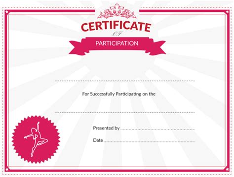 Certificate Templates Printable Dance Certificate Of Inside Printable
