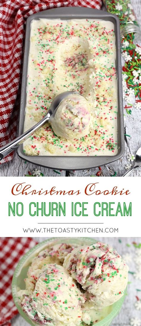 No Churn Christmas Cookie Ice Cream By The Toasty Kitchen Holiday Ice