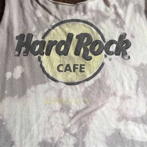 Hard Rock Cafe Hand Distressed One Of A Kind Acid Washed Cropped Tank