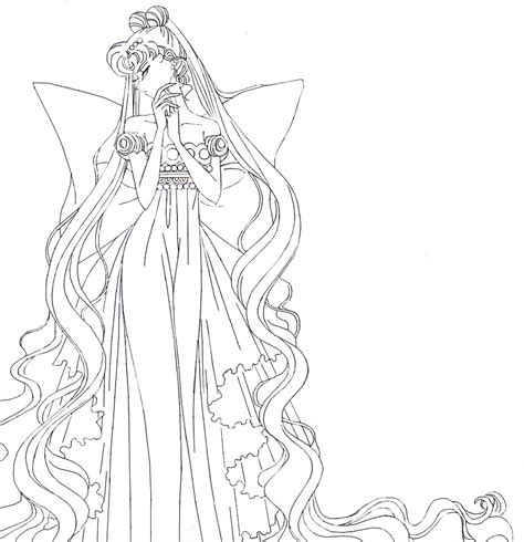 Neo Queen Serenity From 3rd Arc Lineart By Misslily1990 On Deviantart