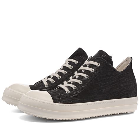 Rick Owens Drkshdw Coated Canvas Low Sneaker Black And White End Europe