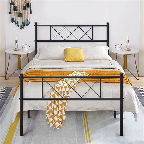 Twin Size Metal Platform Bed Frame With Headboard Footboard Under