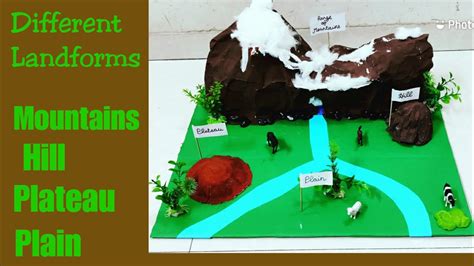 Model Of Different Landforms Mountains Hillplateauplain Making