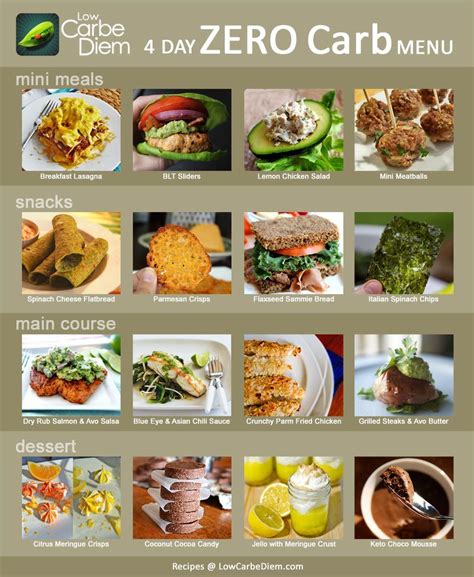 Infographic 4 Day Zero Carb Meal Plan Menu Recipes Quite A Few Simple