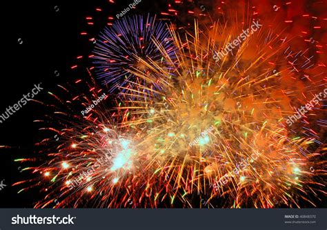 Colorful Fireworks In The Night Sky Stock Photo 40848370 Shutterstock