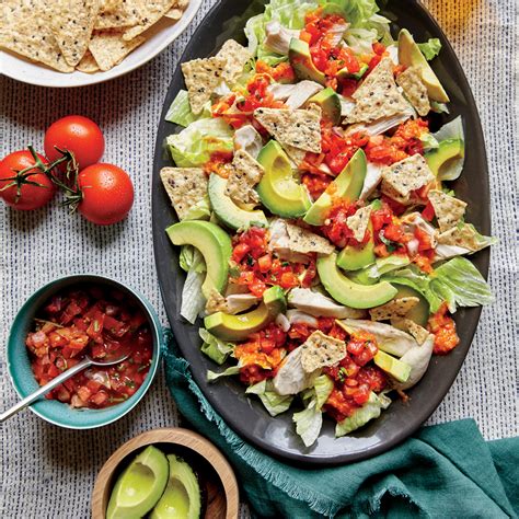 Indulge in all that the. Shredded Chicken and Avocado Nacho Salad Recipe | MyRecipes