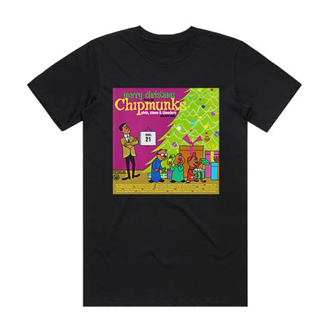 the chipmunks merry christmas from the chipmunks album cover t shirt black album cover t shirts